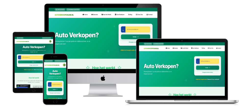 Auto Verkoop Online website mockup