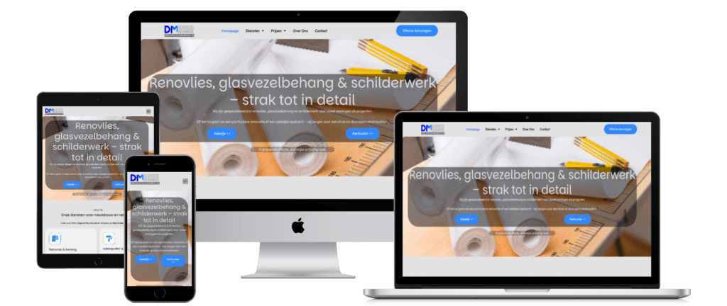 DM Glasvezelbehanger website mockup