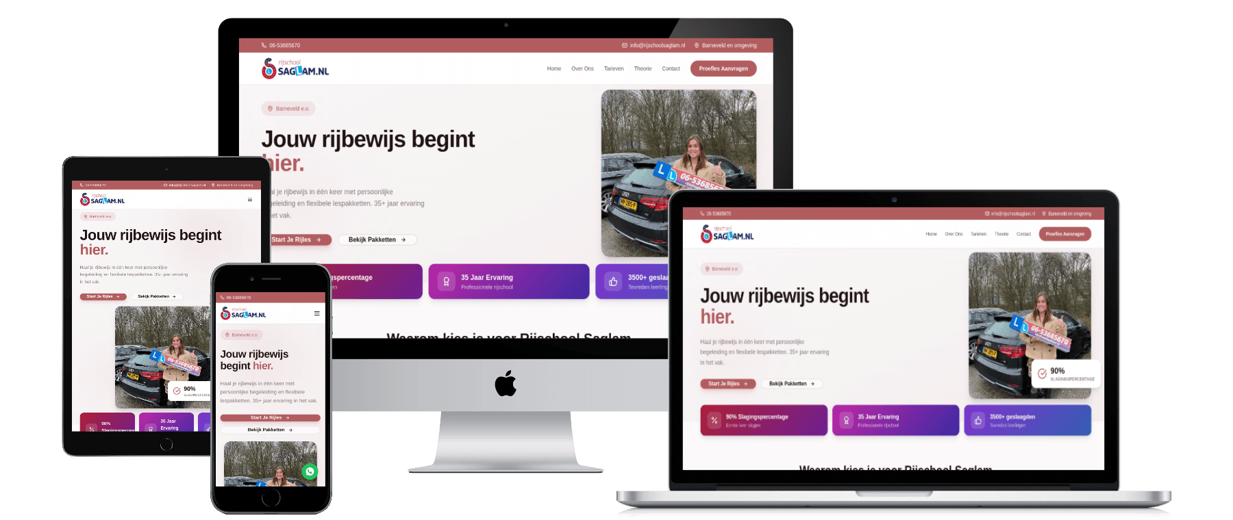 Rijschool Saglam website mockup