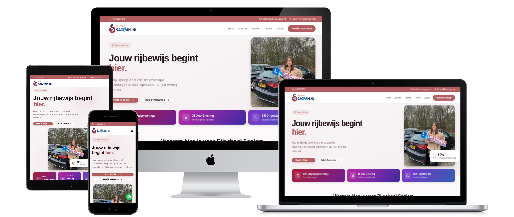 Rijschool Saglam website mockup